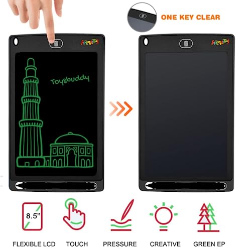 Toysbuddy Plastic Re-Writable LCD Writing Tablet Pad with Screen 21.5cm (8.5Inch) for Drawing, Playing, Handwriting Best Birthday Gifts for Adults & Kids Girls Boys, Multicolor view 2