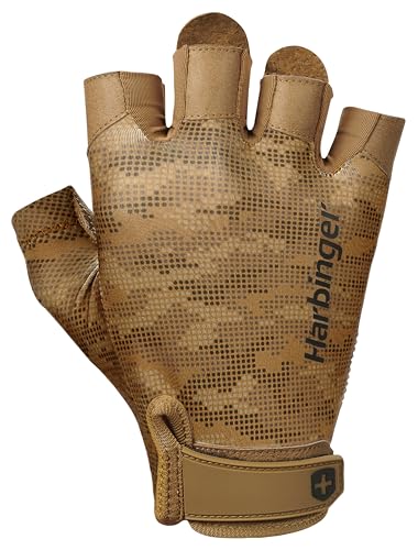Harbinger Pro 2.0 Gants de Musculation- Flexible, léger et Respirant, avec Une Paume en Cuir rembourrée pour Une Prise Ferme, idéal pour haltères, Kettlebells et...