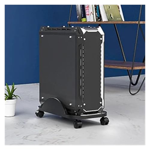 Soporte móvil para torre de computadora ajustable con 4 ruedas giratorias, soporte para CPU para escritorio en casa u oficina miniatura 2