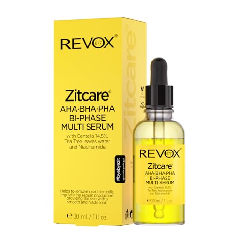 REVOX B77 - Zitcare AHA BHA PHA Bi-Phase Multi Serum, 30 ml, Sérum Facial, Exfoliación Suave, Limpiador de Poros y Puntos Negros, Alisa la Piel, Equilibra la Grasa, Hidrata y Calma la Irritación