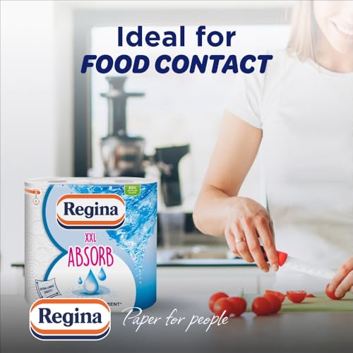 Regina XXL Absorb Kitchen Towels – 16 Rolls Per Pack, Super Absorbent 2-ply sheets, 75 Extra-large Sheets Per Roll, 50% More Absorbent Than Previous XXL Products, Easy Open Pack, 60% PCR Plastic - Image 2