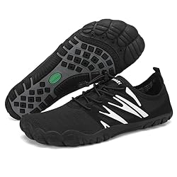 SAGUARO Zapatillas Barefoot Hombre Escarpines Seca...: Ligeros y Transpirables: Nuestros zapatos descalzos están hechos de malla transpirable, la cual es ligera, se seca rápidamente y mantiene los pies secos y cómodos durante mucho tiempo Secado Rápido: Estas zapatillas de agua tienen 13 orificios de dre...