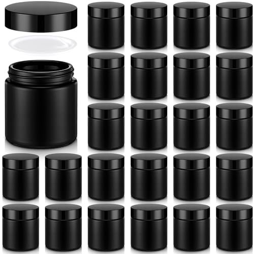 Image of Norme 48 Pcs 4 oz Glass Jars with Lids Cosmetic Jars, Frosted Black