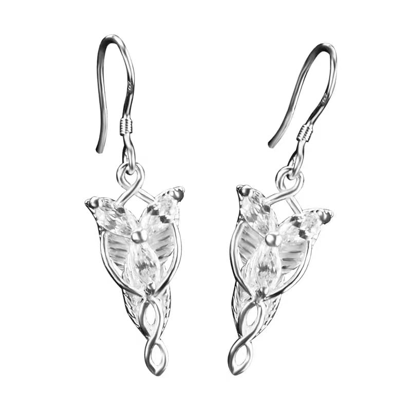 Kashasin Pendientes de princesa Arwen para mujer, plata de ley