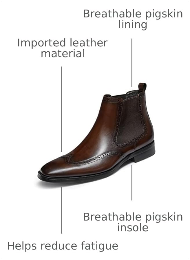 Image of Men's Chelsea Boots Mens Genuine Leather Dress Boots