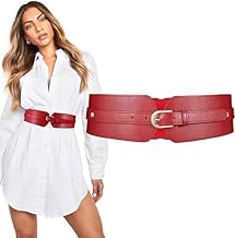 YAVRIXZ Fashion PU Width Belt, Elastic Stretchy Wide Belt Retro Leather Waist Belt, Elastic Wide Stretch Wrap Buckle Waistband Waist Belt for Blouse Blazer Dress
