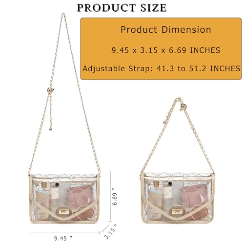 YGR Clear Bag for Stadium Events Clear Purse for Women Quilted PVC Clear Crossbody Bag Stadium Approved for Concerts3