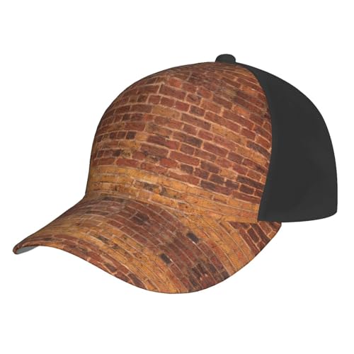 FSCEV Gorra de béisbol industrial con fondo de pared de ladrillo, uso diario, accesorio multifuncional, protector solar para actividades al aire libre