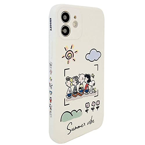 スヌーピー iPhone X 用 ケース iPhone XS 用 ケース スマホケース iphone x xs 用ケース アイフォン X XS 用 シリコンカバー レンズ保護 ワイヤレス充電対応 指紋防止【全機種対応】5.8インチ iPhone X/XS用 白