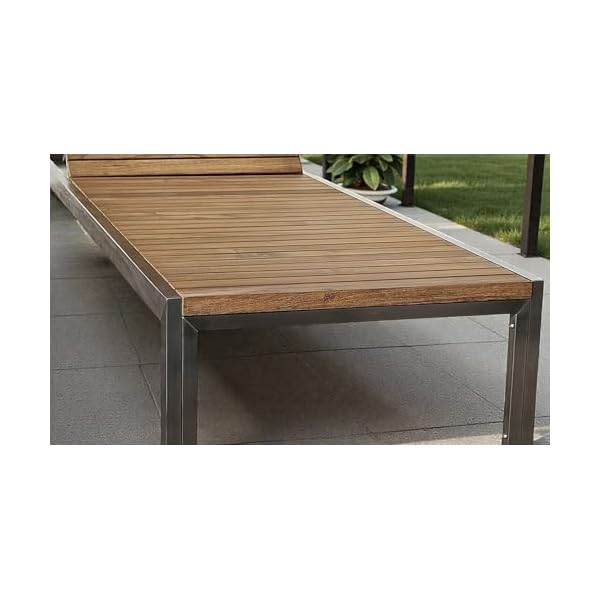 ALEOS Designer Sonnenliege Teak & Edelstahl (2er-Set)
