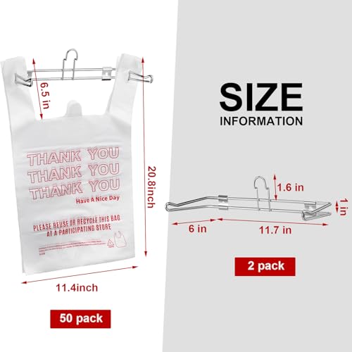 Lounsweer 2 Pcs Grocery Bag Holder with 50 Bags, Wall Mount Rack Storage by Lounsweer - Used condition - Image 2