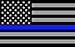 Subdued US Flag Decal with Thin Blue Line 4"x2.5"
