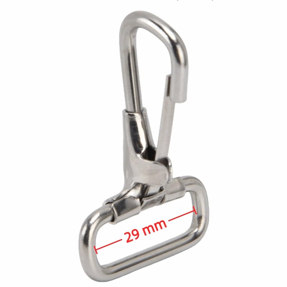 5Pcs 304 Stainless Steel Top Snap Hooks, 28mm Quick Release Snap Hook Boat Shackles Spring Clips for 1" Straps