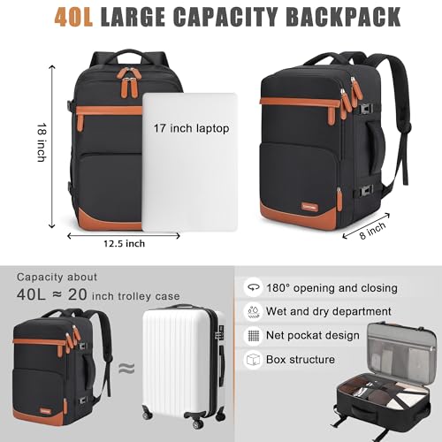 Velaybor 40L Water-Resistant Laptop Backpack