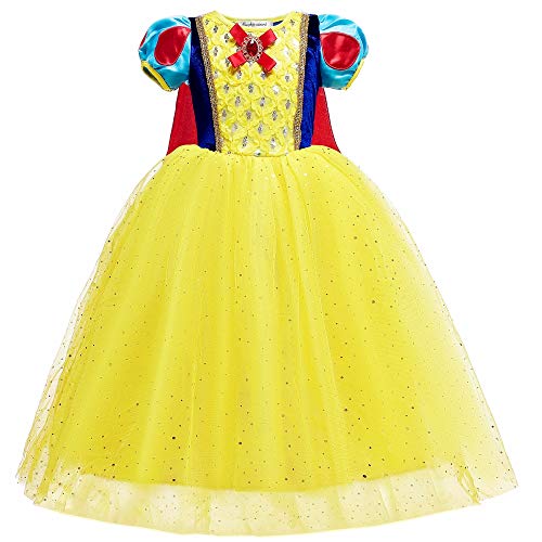 BanKids Princess Dress for Girls Costume Snow Costume with Accessories 2T 3T(100CM,E70SnowWhite) - Thumbnail 4