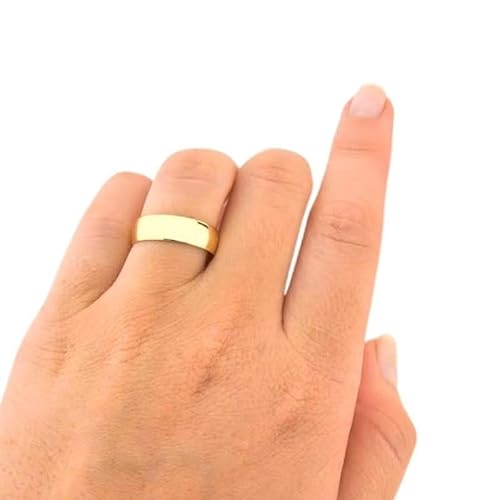 Zentty® Oficial - Aliança de Casamento Noivado Classica Premium 5,9mm Boleada Luxo Banhada a Ouro 18