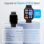 Smart Watches for Men Android iPhone, [1.99" Amoled Screen] Fitness Tracker Smartwatch with Bluetooth Calls, AI Control, Heart Rate/SpO2/Sleep Monitor, 12 Days Battery, 3ATM Waterproof - Balck - Image 2