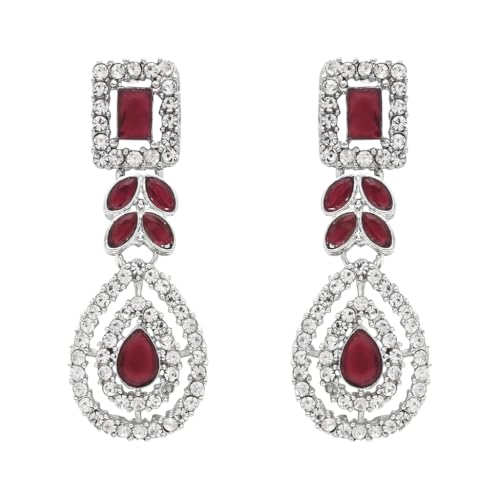 Image of I Jewels Silver Plated Elegant Leaf Motif Necklace Set with Earrings & Maang Tika for Women
