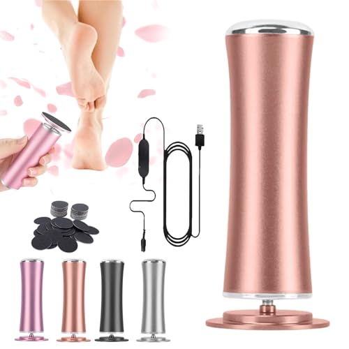Râpe électrique ponceuse pieds callosités avec 60 disques rechargeables couleur or