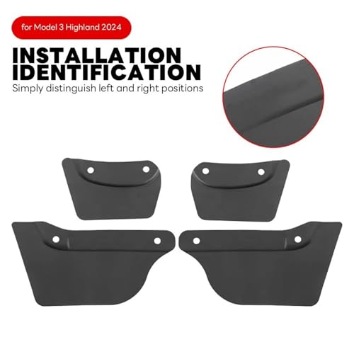 Guardabarros de rueda para Tesla Model 3 Highland 2024 que evitan salpicaduras e impactos 4