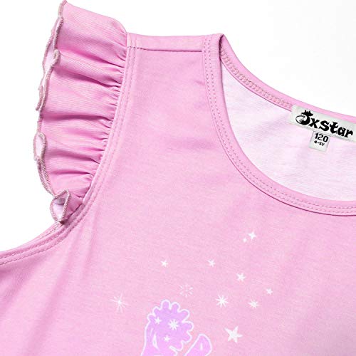 Image of Jxstar 2-Pack Nightgown for Girls Flutter Sleeve Pajamas Cotton Night Dresses
