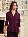 GRACE KARIN 2025 Women's Wrap V Neck Peplum Tops Elegant 3/4 Sleeve Dressy Casual Blouses Work Business Tie Front Shirt Wine Red 2XL