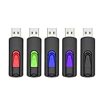 RAOYI 5Pack 64GB USB Flash Drive USB Stick USB 2.0 Memory Stick Slide Retractable Thumb Drive 64G USB Drive USB Key for Data Storage (Black Red Blue Green Purple)