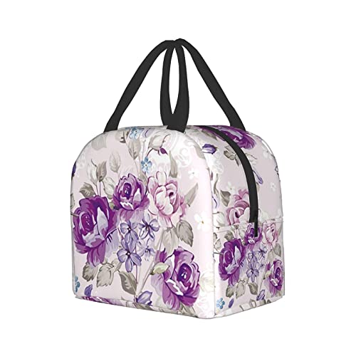 Lunchtasche mit Blumenmuster, isoliert, klein, für Erwachsene, Kühltasche, wasserdicht, wiederverwendbar, für Arbeit, Picknick, Zuhause, Küche Cover