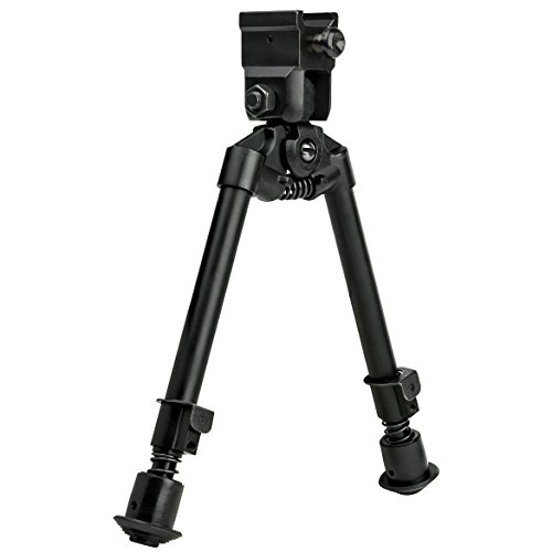 NcSTAR Bipod with Weaver Quick Release Mount/Universal Barrel Adapter Included/Notched Legs, Black