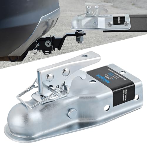 Nilight Straight Trailer Coupler with Security Latch&Chain for 1-7/8 Inch Hitch Ball 3-Inch Channel 2000 LBS Heavy Duty Trailler Tongue Coupler for Station Wagon Truck Bolted & Welded Installation