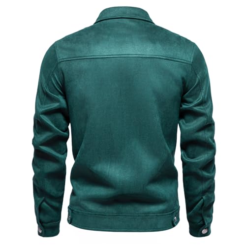 Classic Faux Suede Leather Jacket Men Turn Down Collar Lightweight Suede Men's Jackets3