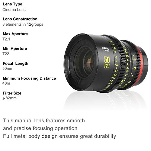 Lente gran angular Meike 50mm T2.1 para Canon EF - Cámaras de cine compatibles. - Fernando Cortés