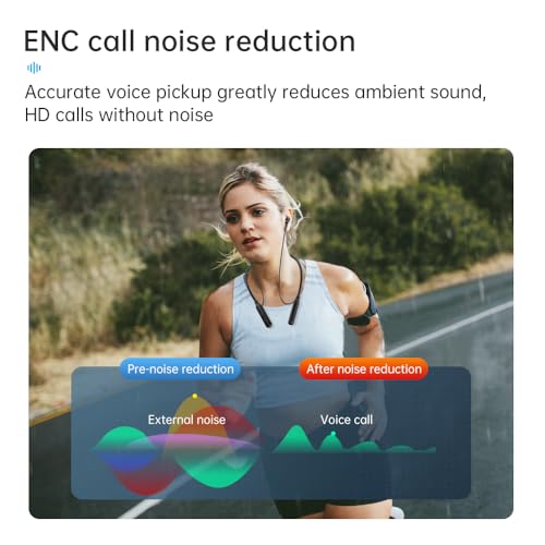 Image of Sports Bluetooth Headphones, 25 Hours Play time, 6.0 Wireless Neck-Worn Earbuds with Microphone, in-Ear Noise Cancellation, for Outdoor Sports Workouts. (Y9J)