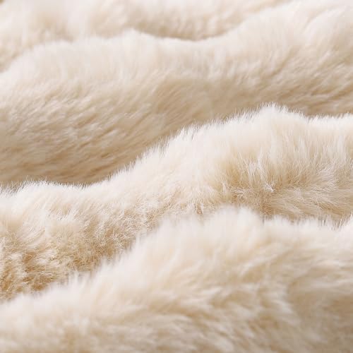 2-Pack Thick Plush Wool Throw Pillow Covers for Sofa Bedroom (18x18 Inch, Beige)