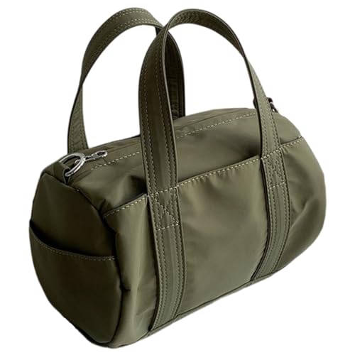 Sac à main style coréen en nylon vert pour femme avec poignée supérieure amovible