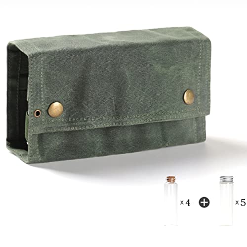 Hensych Outdoor Camping Spice Bottle Bags Set,Portable Canvas Waterproof Camping Picnic Barbecue Seasoning Bottles Storage Bag with 9 Spice Bottles,Camping Portable Spice Kit with 9 Spice Jars - Image 4