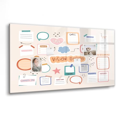 Tableau mural en verre effaçable magnétique avec aimants néodyme et marqueur