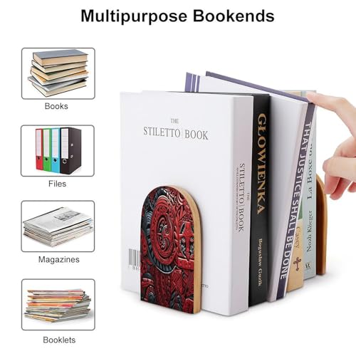 Sujetalibros de madera resistente que evita la caída de libros en baldas estrechas 4