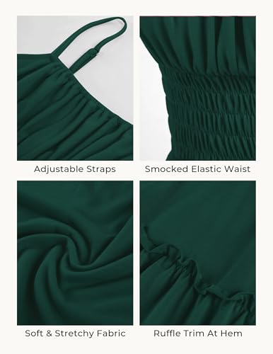 Image of GRACE KARIN Women's Summer Maxi Dress 2026,Smocked Ruched Bust Sundress with Adjustable Straps & Pockets-Beach Vacation Dress