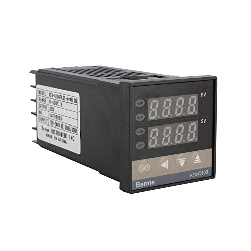 Miniatura 2 de Controlador profesional de temperatura digital REX-C100, termopar GD de la retransmisión de estado sólido K de 40A (AC100-240V)