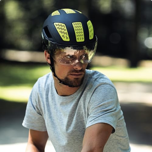 Foto von ABUS Stadthelm Hyban 2.0 ACE - Fahrradhelm mit Visier, Licht und ABS-Hartschale - für Damen und Herren - Grau (titan), Größe M​