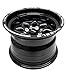 VMS Racing Rocket Series Wheel 13x9, 4x100 & 4x114.3 Bolt Pattern, 0mm Offset, 73.1mm Center Bore Black with Milling Single Wheel