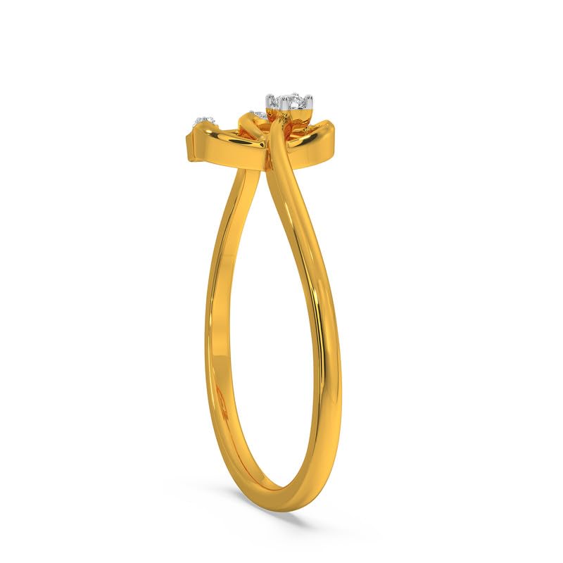 Image of KISNA 14k / 18k Real Gold & Diamond Ring | Diwali, Rakhi Rakshabandhan Gift for Sister /Bhabhi /Women | With Certificate of Authenticity & BIS-Hallmarked Gold Jewellery | Raina Ring