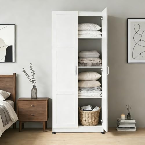 DUMOS Tall Storage Cabinet with Doors and Shelves, Kitchen Pantry Cabinet - Image 3