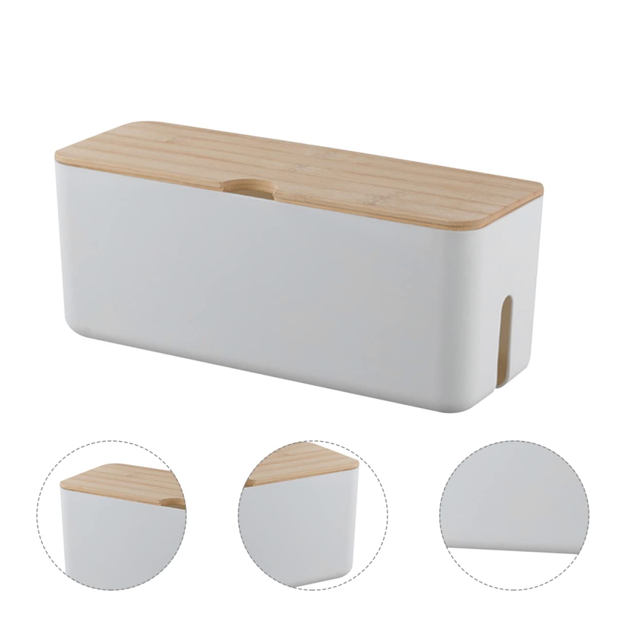 Estuche Organizador de Cables de Plástico Blanco para Oficina y Salón