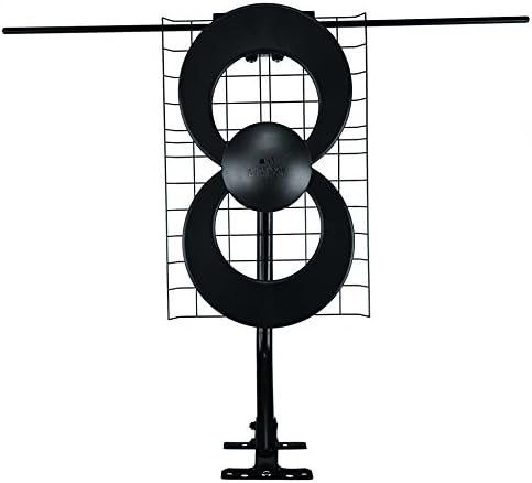 Antennas Direct ClearStream 2V TV Antenna, 60+ Mile Range, UHF/VHF, Multi-directional, Indoor, Attic, Outdoor, Mast w/Pivoting Base/Hardware/ Adjustable Clamp, Sealing Pads, 4K Ready, Black – C2-V-CJM
