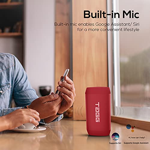 Image of TAGG Sonic Angle 1 10W Portable Bluetooth Speakers Wireless with Dedicated Bass Radiator || Dual Stereo, Water Resistant, 10 hrs Continuous Battery Life- Red