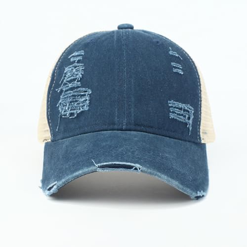 Image of Trucker Hat Distressed Baseball Cap Golf Cap Adjustable Sportswear Hat for Men Women Unisex