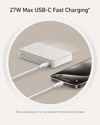 Anker MagGo Power Bank, Qi2 Certified 15W Ultra-Fast MagSafe-Compatible Portable Charger, 10,000mAh Battery Pack with Smart Display and Foldable Stand, For iPhone 15/14/13/12 Only(USB-C Cable Include) - Image 6