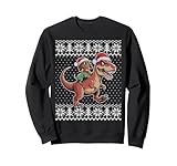 bassotto equitazione t rex dinosauro brutto maglione di natale felpa